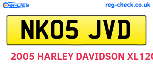 NK05JVD are the vehicle registration plates.