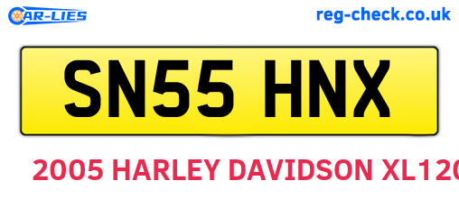 SN55HNX are the vehicle registration plates.