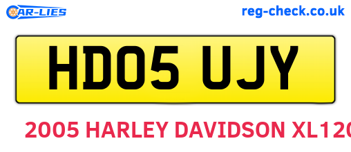 HD05UJY are the vehicle registration plates.