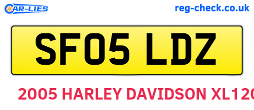 SF05LDZ are the vehicle registration plates.