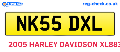 NK55DXL are the vehicle registration plates.
