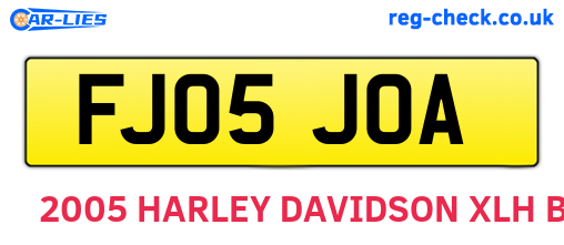 FJ05JOA are the vehicle registration plates.