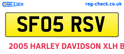 SF05RSV are the vehicle registration plates.