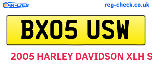 BX05USW are the vehicle registration plates.