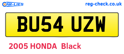BU54UZW are the vehicle registration plates.