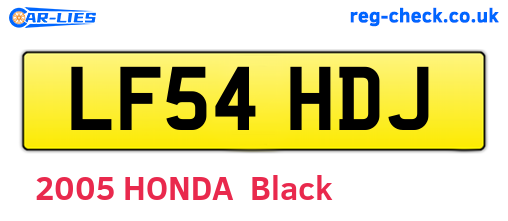 LF54HDJ are the vehicle registration plates.