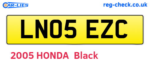 LN05EZC are the vehicle registration plates.