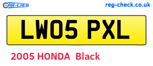 LW05PXL are the vehicle registration plates.
