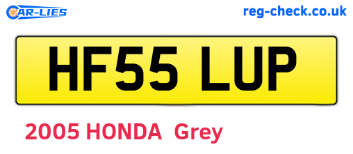 HF55LUP are the vehicle registration plates.