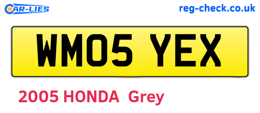 WM05YEX are the vehicle registration plates.