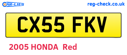 CX55FKV are the vehicle registration plates.