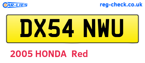DX54NWU are the vehicle registration plates.