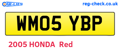 WM05YBP are the vehicle registration plates.