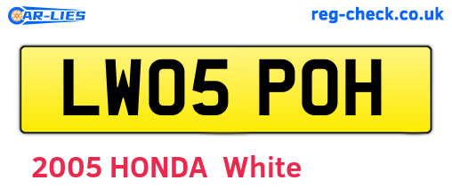 LW05POH are the vehicle registration plates.