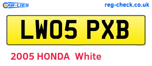 LW05PXB are the vehicle registration plates.