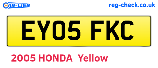 EY05FKC are the vehicle registration plates.