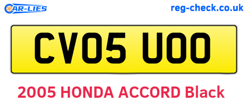 CV05UOO are the vehicle registration plates.