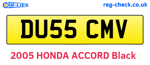 DU55CMV are the vehicle registration plates.