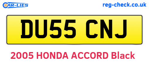 DU55CNJ are the vehicle registration plates.
