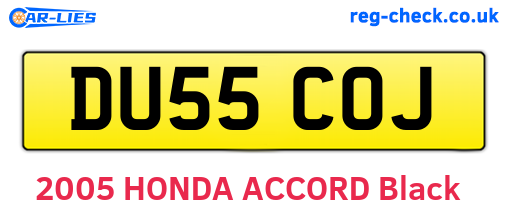 DU55COJ are the vehicle registration plates.