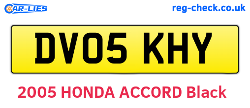 DV05KHY are the vehicle registration plates.