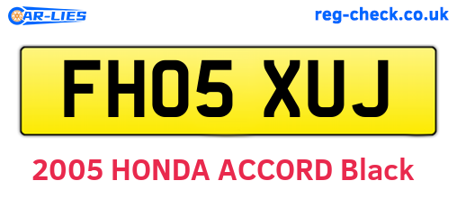 FH05XUJ are the vehicle registration plates.