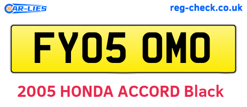 FY05OMO are the vehicle registration plates.