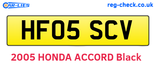 HF05SCV are the vehicle registration plates.