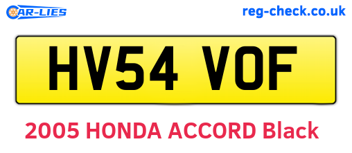 HV54VOF are the vehicle registration plates.