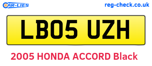 LB05UZH are the vehicle registration plates.