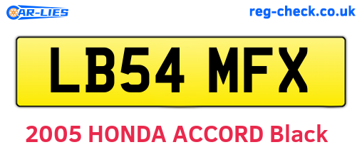 LB54MFX are the vehicle registration plates.