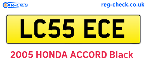 LC55ECE are the vehicle registration plates.