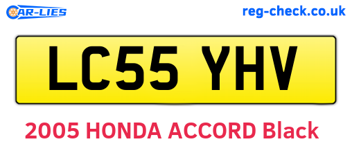 LC55YHV are the vehicle registration plates.