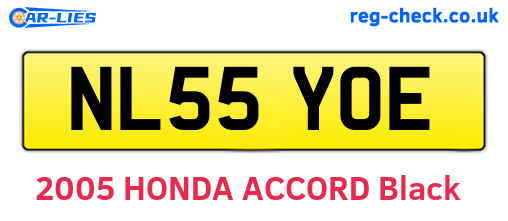 NL55YOE are the vehicle registration plates.