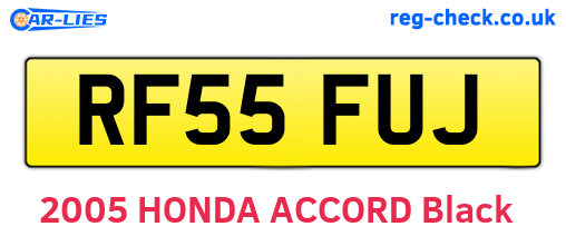 RF55FUJ are the vehicle registration plates.