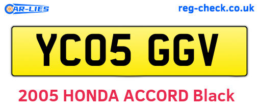 YC05GGV are the vehicle registration plates.
