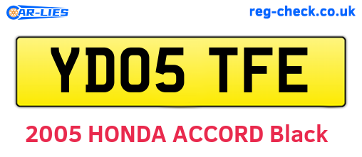 YD05TFE are the vehicle registration plates.