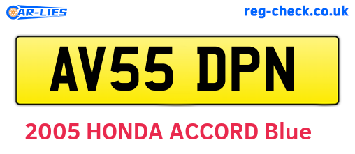 AV55DPN are the vehicle registration plates.