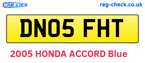DN05FHT are the vehicle registration plates.