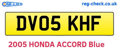 DV05KHF are the vehicle registration plates.