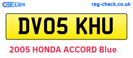 DV05KHU are the vehicle registration plates.