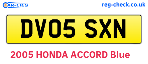 DV05SXN are the vehicle registration plates.