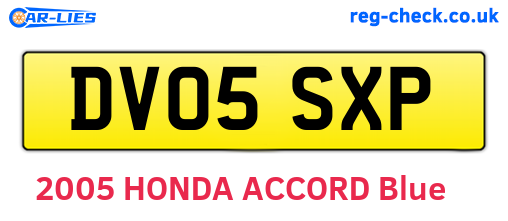 DV05SXP are the vehicle registration plates.