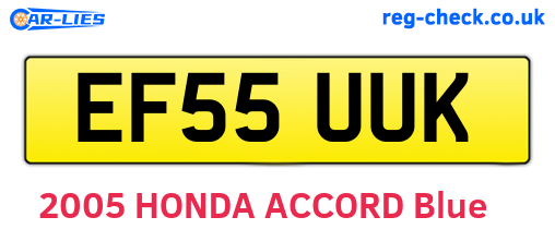 EF55UUK are the vehicle registration plates.