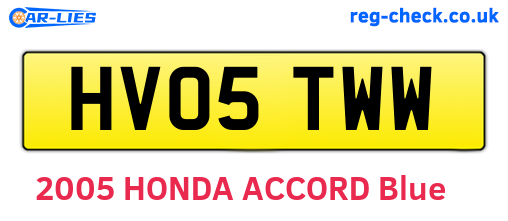 HV05TWW are the vehicle registration plates.