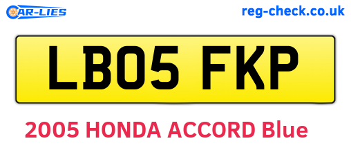 LB05FKP are the vehicle registration plates.