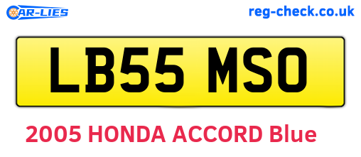 LB55MSO are the vehicle registration plates.