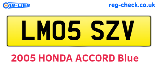 LM05SZV are the vehicle registration plates.