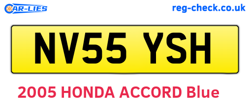 NV55YSH are the vehicle registration plates.