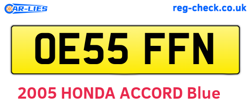 OE55FFN are the vehicle registration plates.